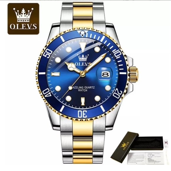 OLEVS Business Waterproof Watches for Men Quartz High Quality Stainless Steel